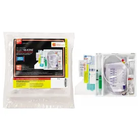 100% Silicone Foley Catheter Tray, Temperature Sensing, 2-Way, 400mL Urine Meter, 2500mL Drain Bag, Securement Device, Adult, 18Fr OD, 10cc Balloon