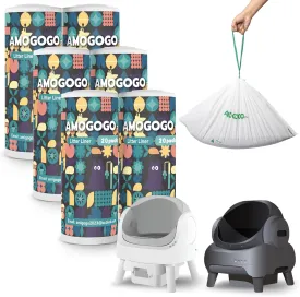 120 Pack Litter Bags Compatible with Neakasa M1 & PetPivot & AutoScooper 11 Open-Top Self-Cleaning Cat Litter Box, Replaced Waste Bags, Automatic Litter Box Liner with Drawstring, 27" x 13"