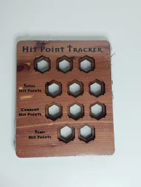 5e Hardwood Hit Point Tracker - Walnut Wood