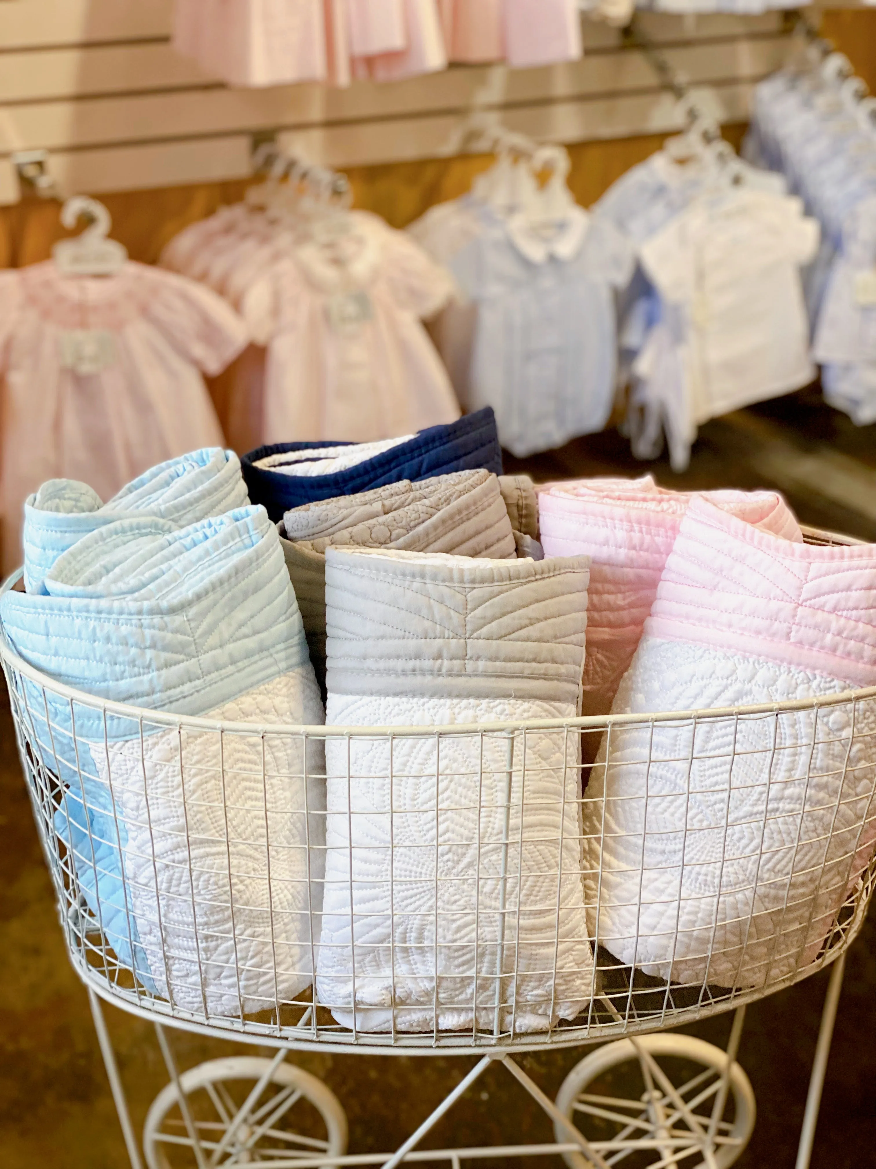 Baby Quilt - White/Pink