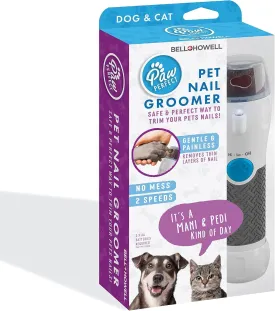 Bell Howell Pawperfect Cordless Dog and Cat Nail Trimmer Rotating File with Safety Guard, 5000-7000 RPM's, Gentle and Painless Dog Nail Grinder w/ 3 Modes with 3 Replacement Rollers