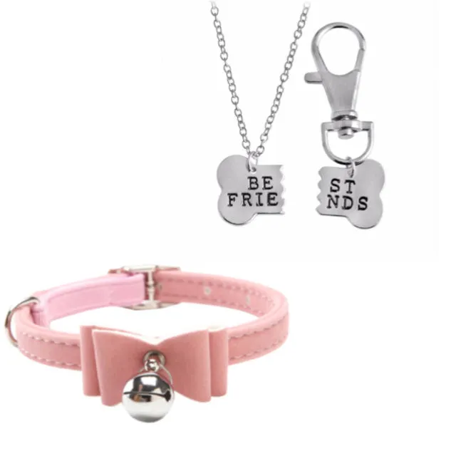 BFF Necklace and Velvet Bow Collar Set