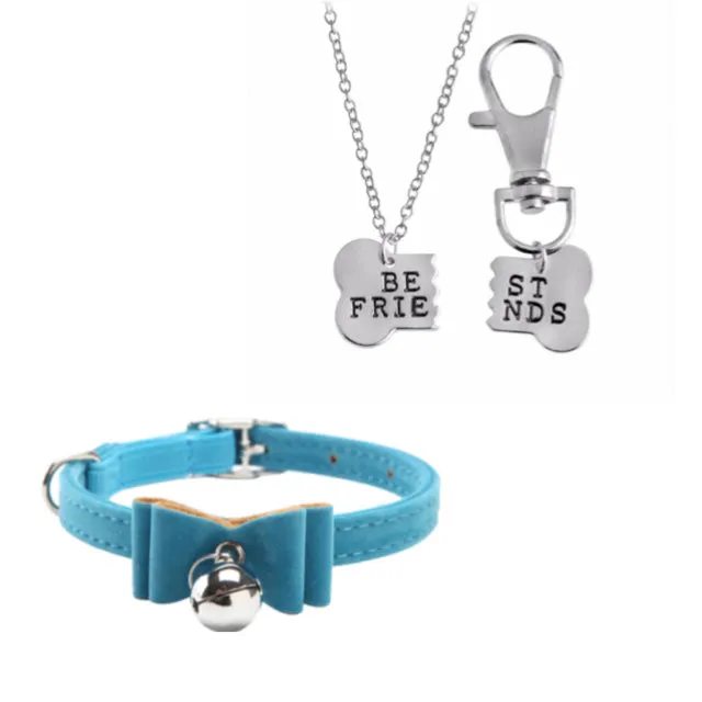 BFF Necklace and Velvet Bow Collar Set
