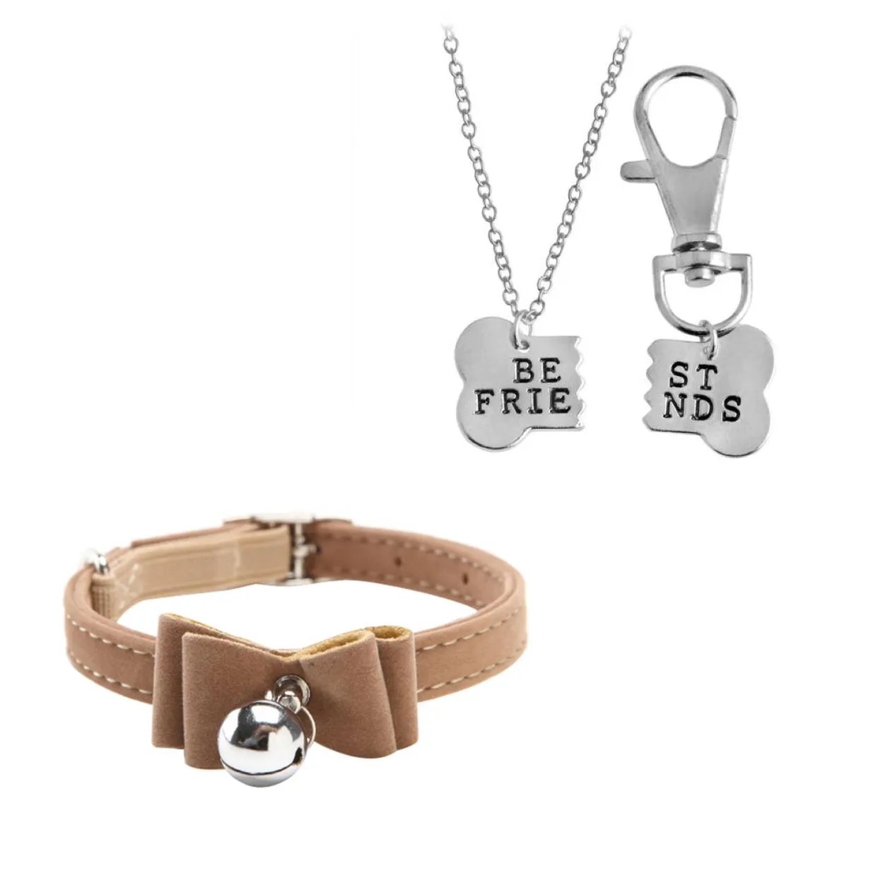 BFF Necklace and Velvet Bow Collar Set