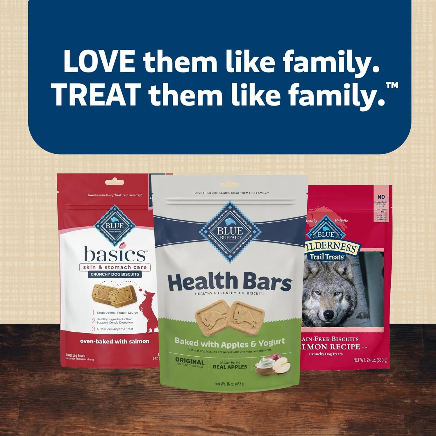 Blue Buffalo Health Bars Crunchy Dog Biscuits, Oven-Baked With Natural Ingredients, Apples & Yogurt, 16-oz Bag