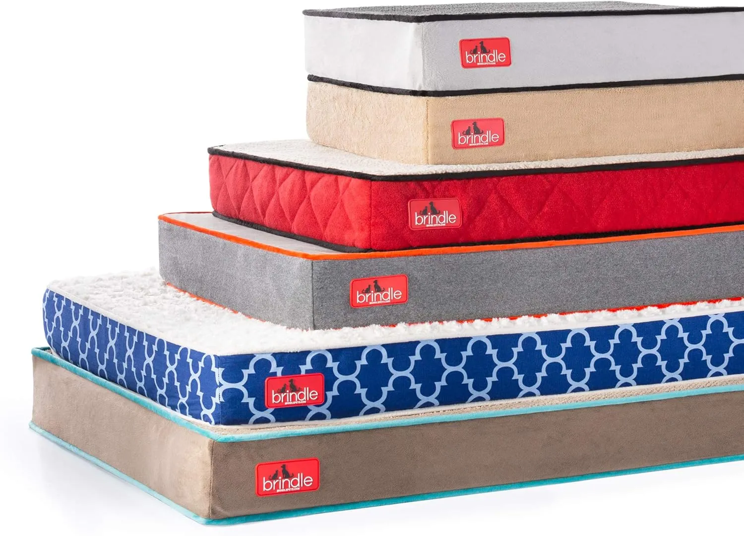Brindle Waterproof Designer Memory Foam Pet Bed-Removable Machine Washable Cover-4 Inch Orthopedic Pet Bed-Joint Relief