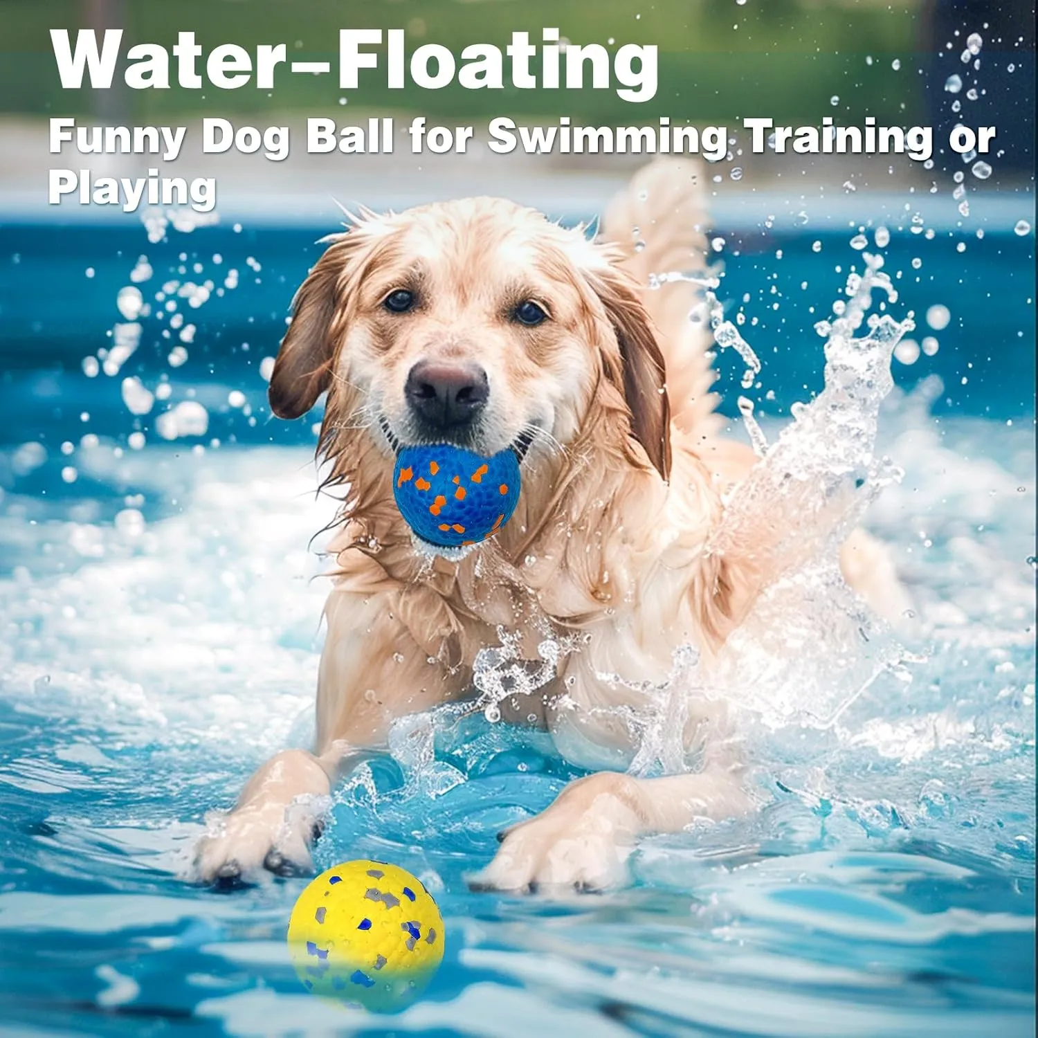 Dog Balls for Aggressive Chewers, Floating Toy for Water Fetch, Bouncy Indestructible Teething Chew and Tennis Balls for Small Medium Large Dogs - 4 Pack