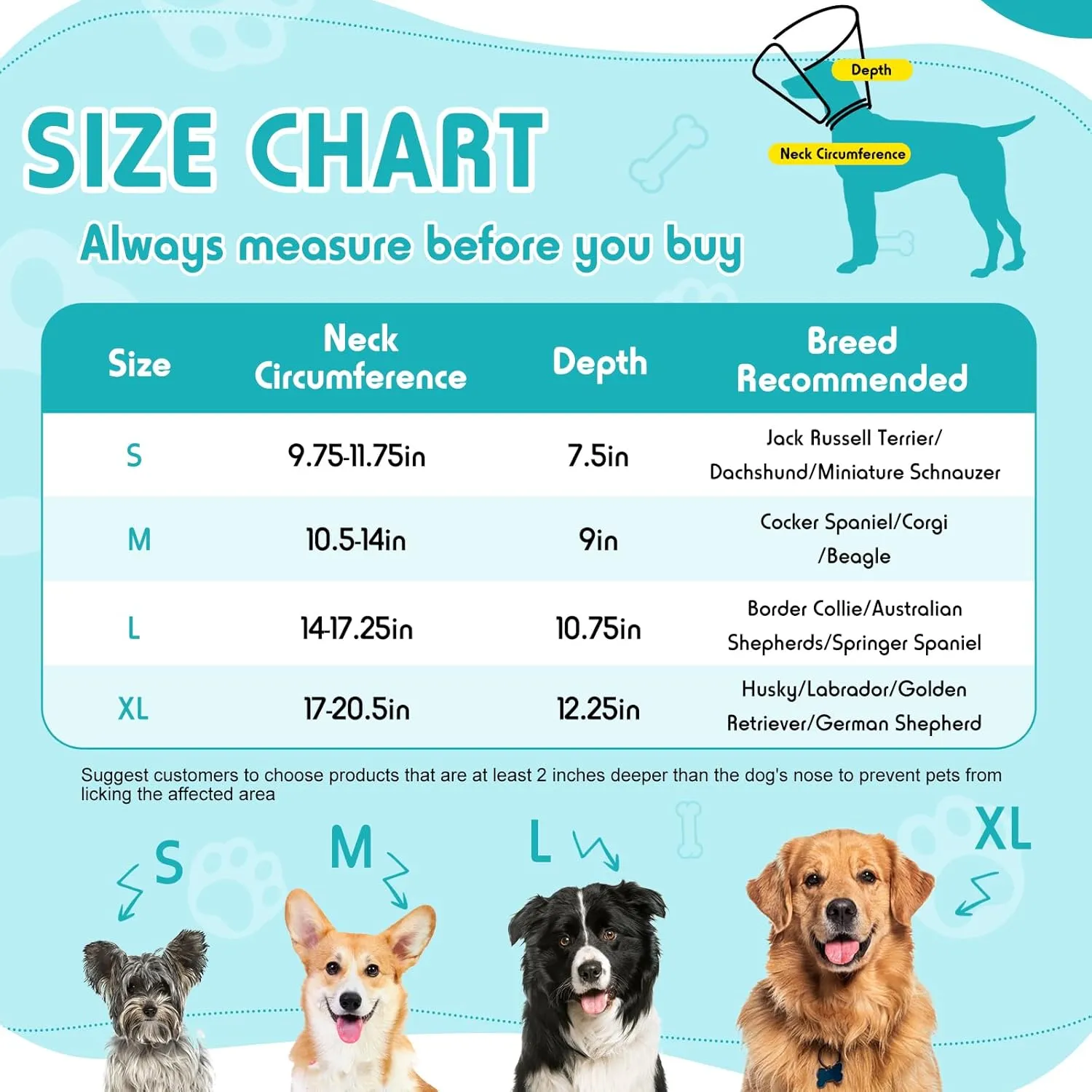 Dog Cone Collar, Transparent Recovery Cone for Large Medium Small Dogs, Soft Elizabethan Collar After Surgery to Prevent Licking Wound, Enhanced Visibility