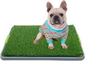 Dog Grass Pee Pad with Tray 27x17'' Puppy Small Dogs Indoor Potty Pad, 3-Layer Artificial Grass Dogs Toilet Box PottyTraining Pads for Patio Balcony, Reusable Washable
