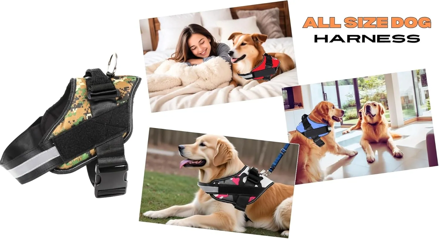 Dog Harness Medium Sizes, Dog Harness Medium Sized Dog, Dog Harness no-Pull, Adjustable Dog Harness, Soft Dog Harness, Lightweight Dog Harness, Dog Harness for Running (Graffiti Blue, Extra Large)