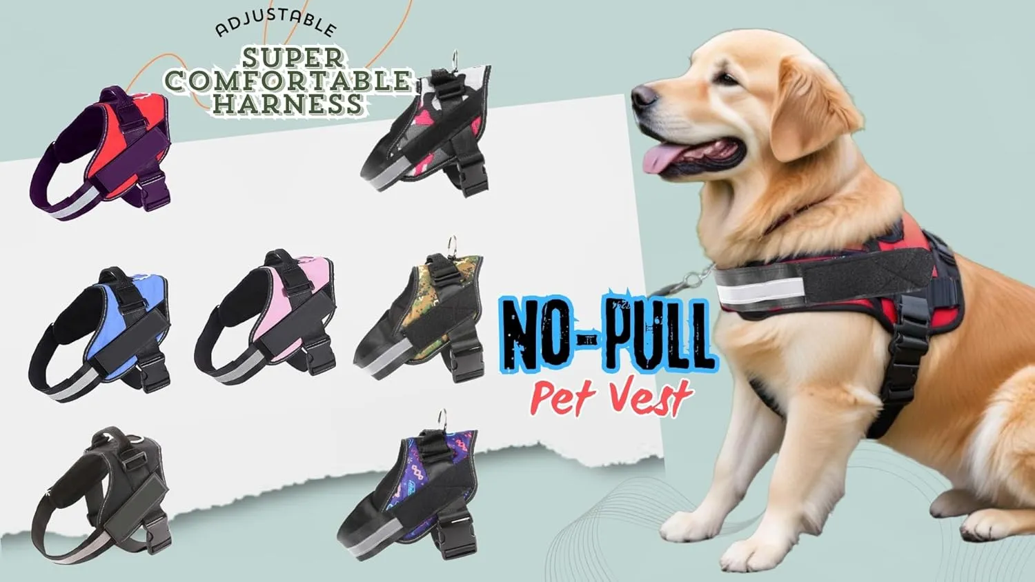 Dog Harness Medium Sizes, Dog Harness Medium Sized Dog, Dog Harness no-Pull, Adjustable Dog Harness, Soft Dog Harness, Lightweight Dog Harness, Dog Harness for Running (Graffiti Blue, Extra Large)