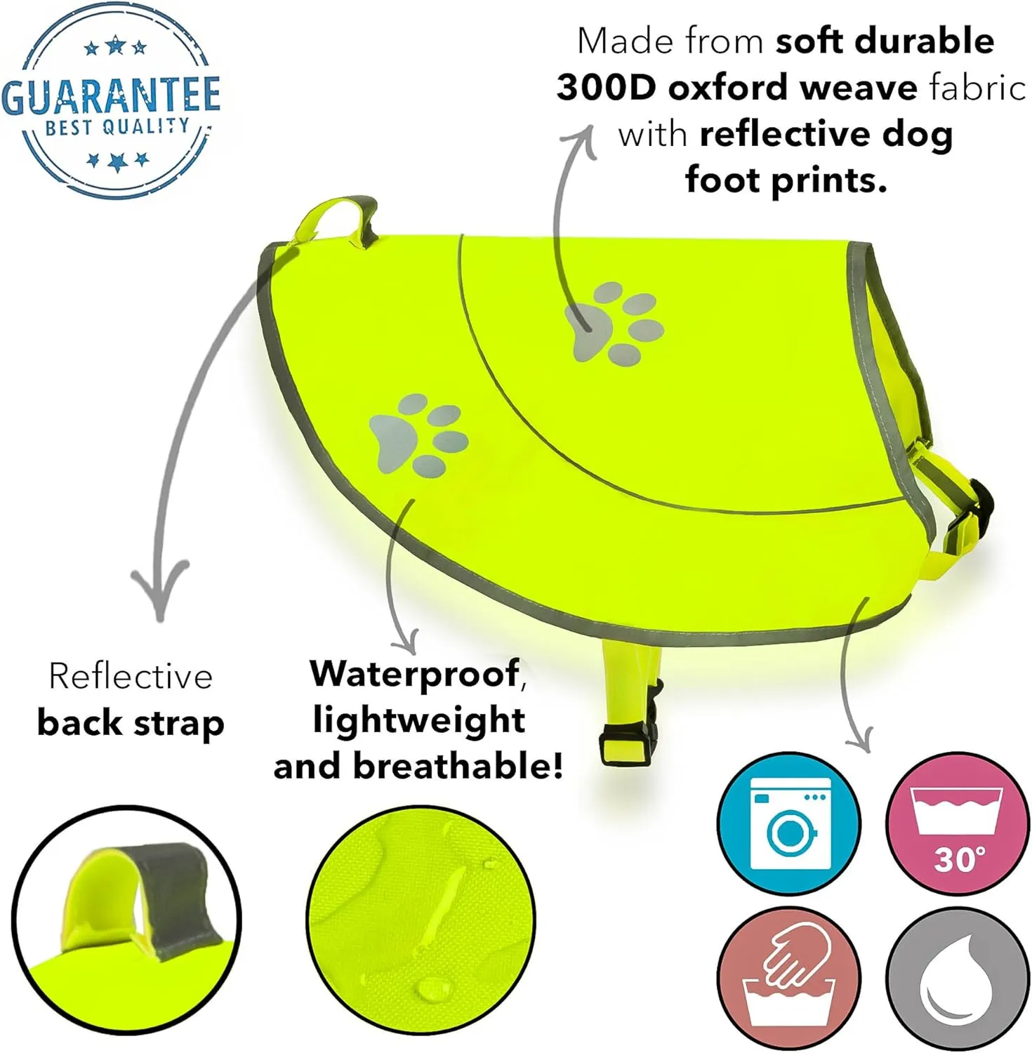 Dog Hunting Vest Reflective Dog Vest - Dog Safety Vest with Elastic Strap, Comfortable Dog Reflective Vest, Reflective Dog Safety Jacket High Visibility Vest for Dogs