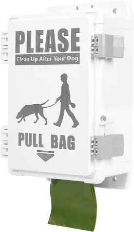 Dog Poop Bag Dispenser, Waterproof Outdoor Dog Bag Dispenser Holds Up to 8 Rolls of Waste bags, Outdoor Wall, Stake, Pole, Fence Mounted (only dispenser)