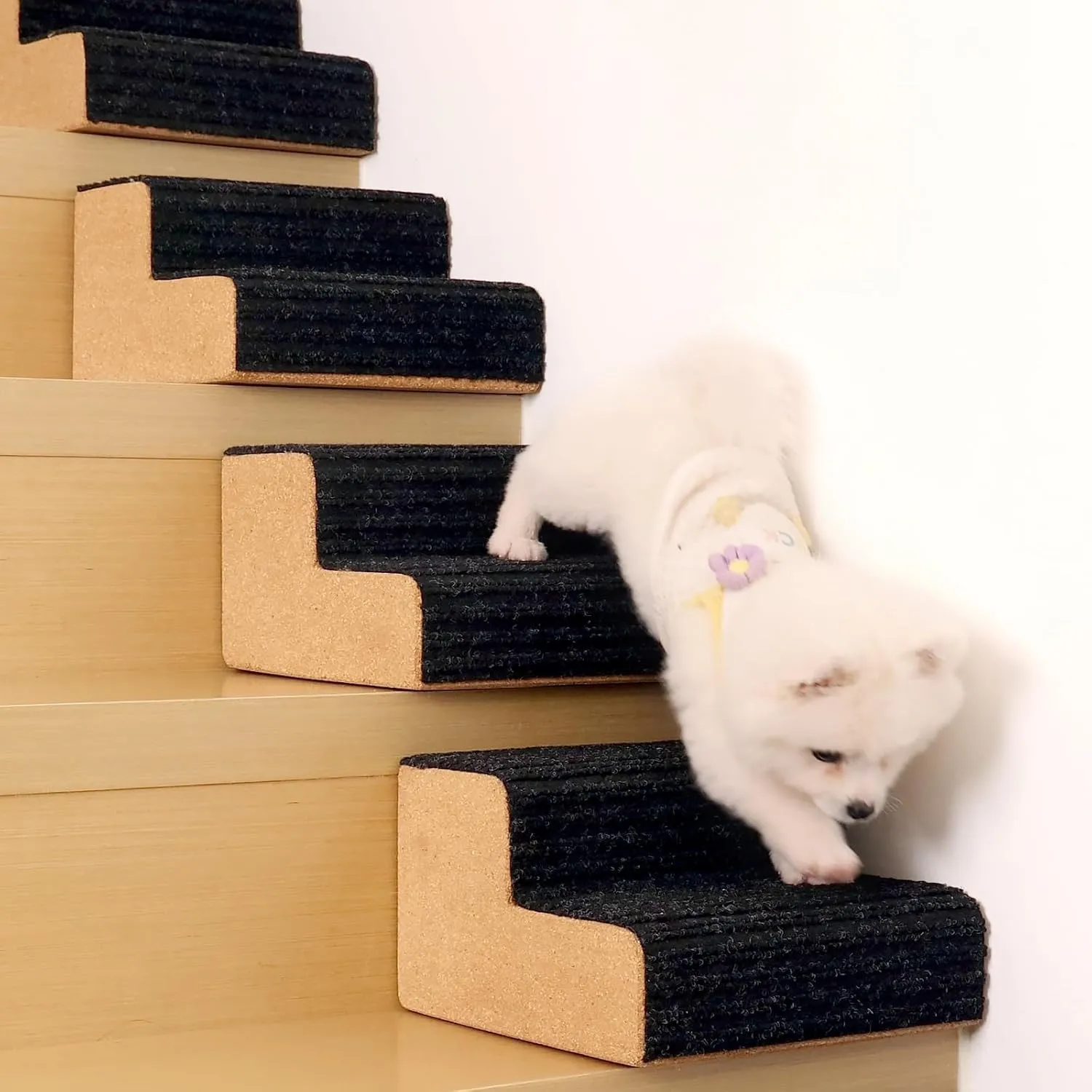 Dog Ramp for Small Dogs, 2 Step Modular Foam Dog Stairs for Any Staircase, Dog Step with Durable Non-Slip for Small Medium Old Dog Puppy (1 Pack)
