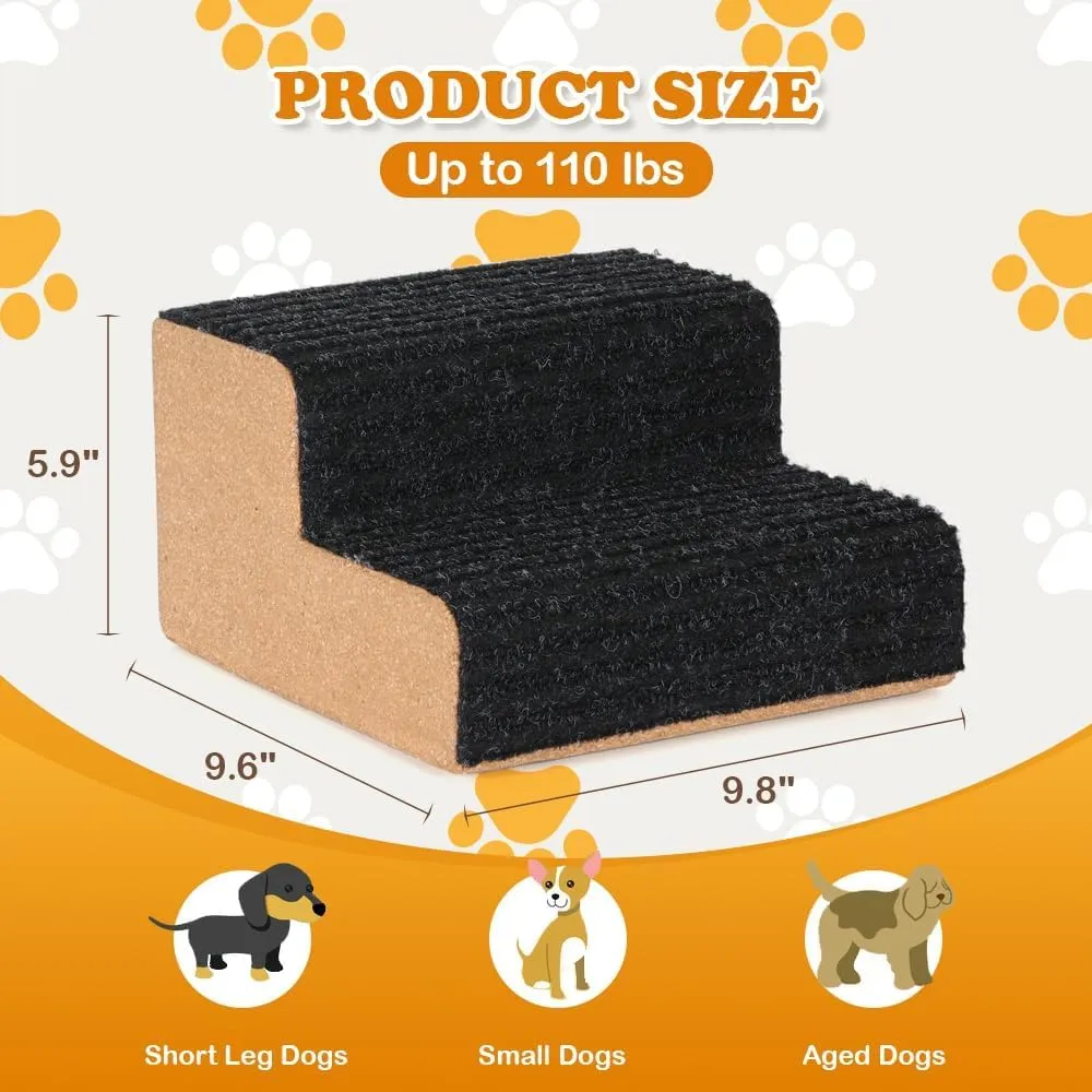 Dog Ramp for Small Dogs, 2 Step Modular Foam Dog Stairs for Any Staircase, Dog Step with Durable Non-Slip for Small Medium Old Dog Puppy (1 Pack)