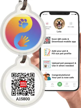 Dog Tags for Pets - Silicone QR Code Pet ID Tags for Dogs & Cats - Silent Dog Name Tag and Cat Name Tag for Your Pet - Puppy Name Tag for Dog Collar - Dog Identification Tags (Ying Yang-L)