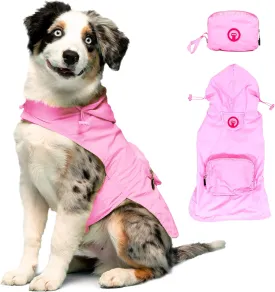 fabdog Packable Dog Raincoat (Medium, Light Pink)