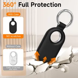 for Samsung Galaxy SmartTag2 Case, 4 Pack Protective Silicone Case for Galaxy Smart Tag 2 with Key Ring for Keys, Wallet, Luggage, Pets (Black/White/Dark Blue/Green)