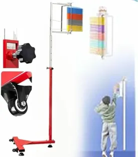Free-Standing Jump Measurement Tester, Sprungmess Test Rod Tool, Jump Test Assessment Tool, Vertical Jump Rod Pole Tool, Vertical Jump Test Device, Pull Cord and Movable Wheel Reset~/