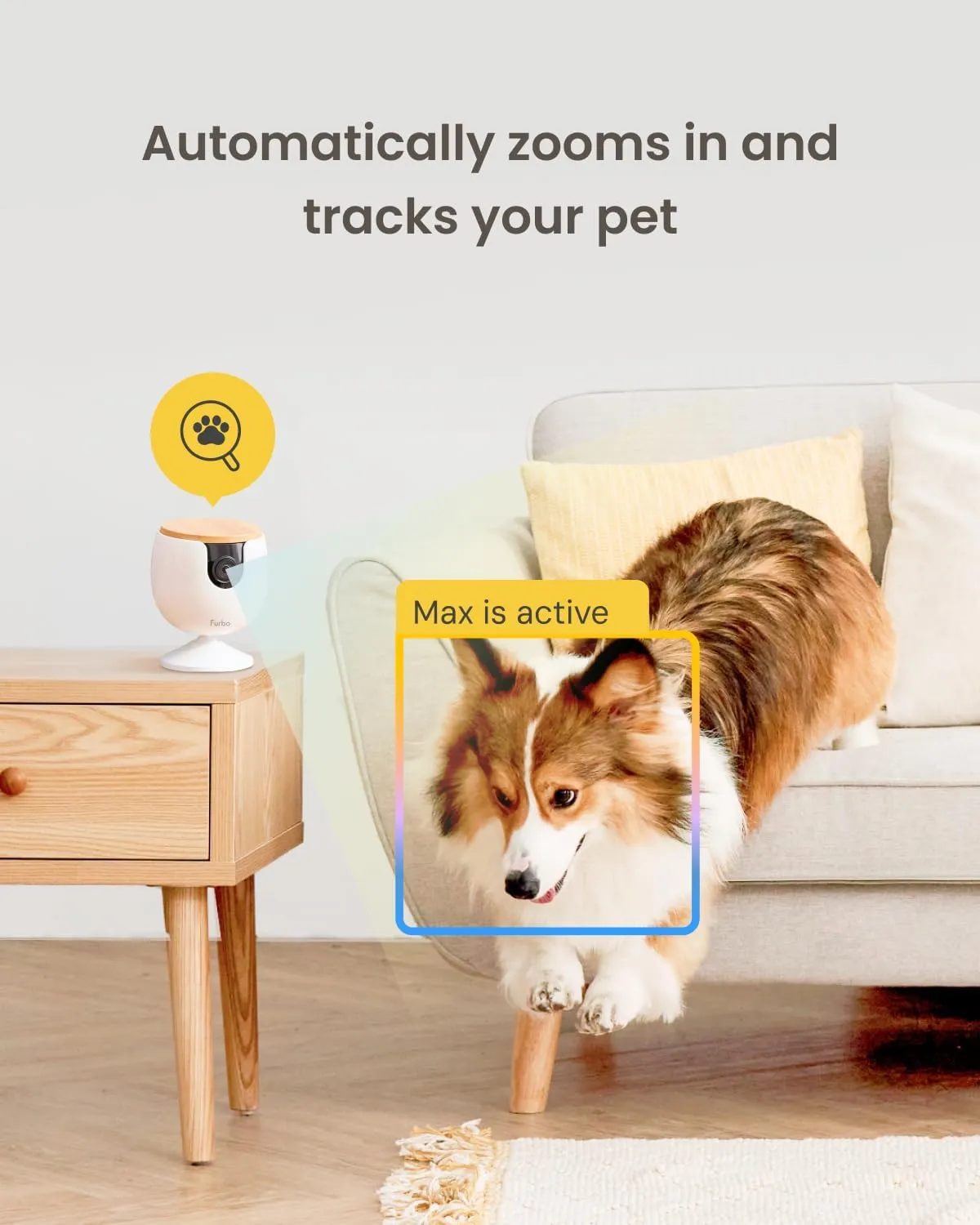 Furbo Mini New Pet Camera: Home Security Camera with Barking or Meowing Alerts, Cat or Dog Camera with Phone App, Smart Home Indoor Cam with 2-Way Speaker and Night Vision (No Subscription Required)