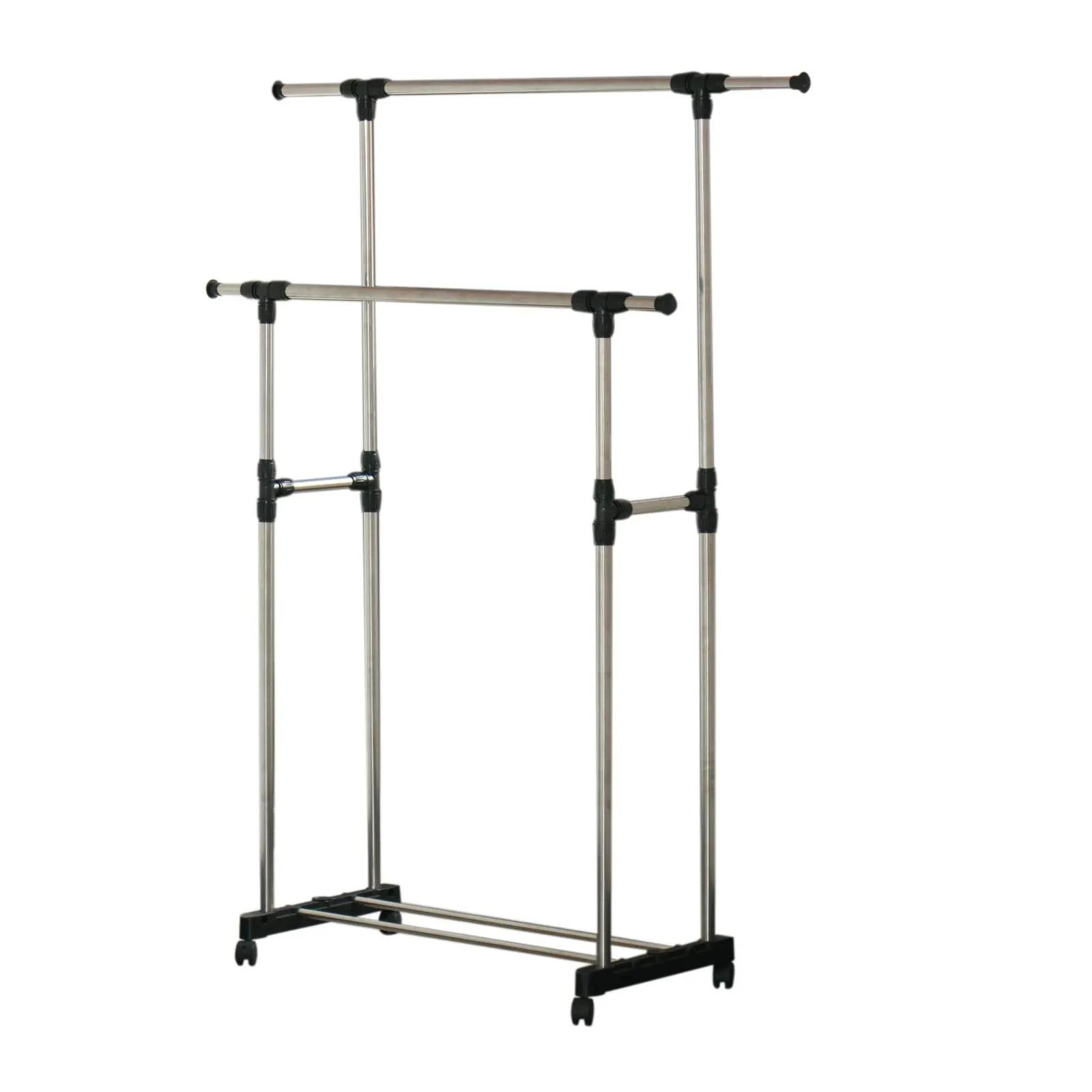 Generic QY-US4-16Jun6-5683689 PORTABLE CLOTHES HEAVY DUTY RAIL ADJUSTABLE DOUBLE DOUBLE HEAVY IL ADJU GARMENT RACK NT RACK HANGER ROLLING LING GARMENT RACK