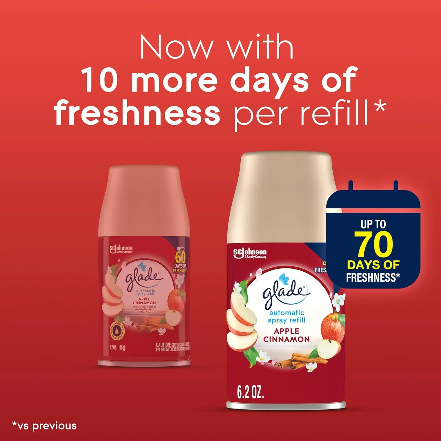 Glade Automatic Spray Refill, Air Freshener for Home and Bathroom, Apple Cinnamon, 6.2 Oz