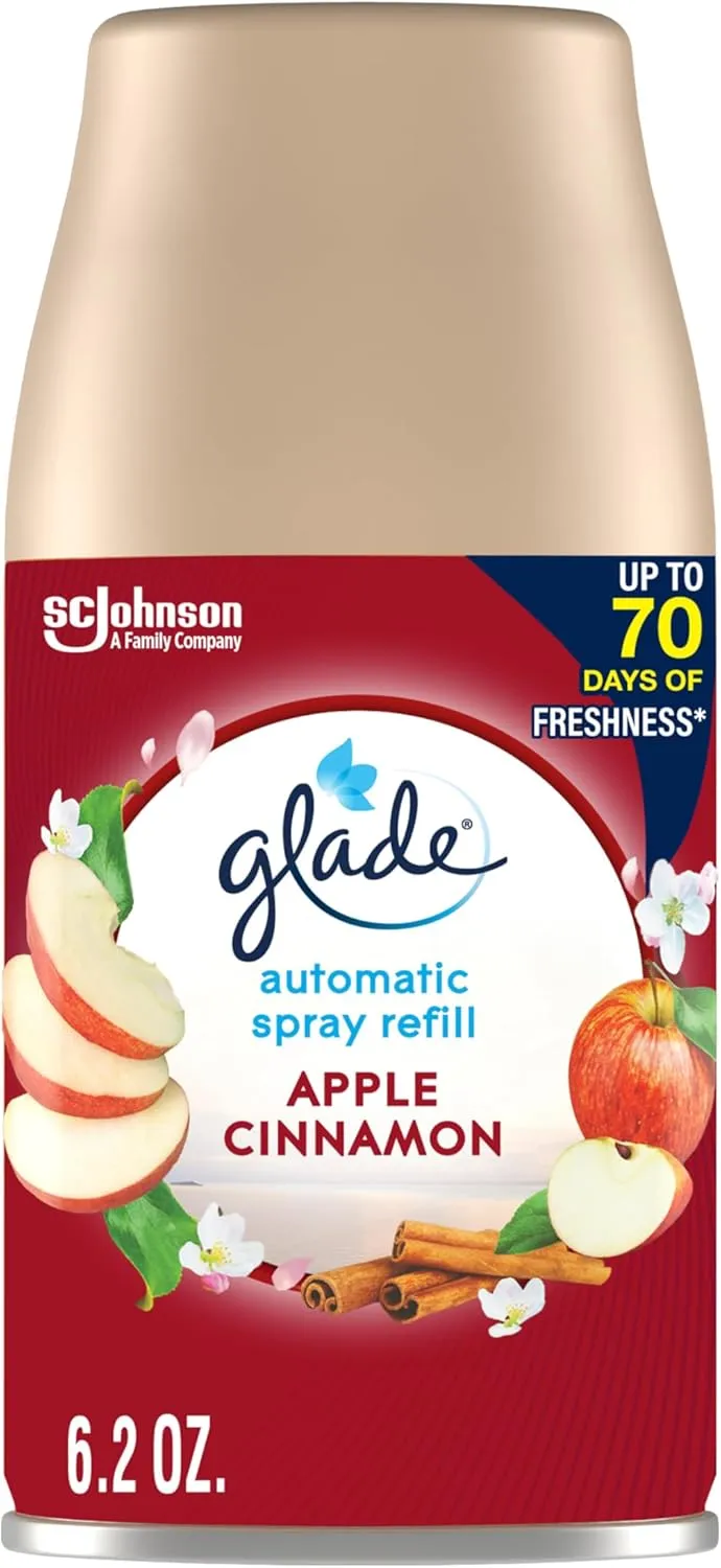 Glade Automatic Spray Refill, Air Freshener for Home and Bathroom, Apple Cinnamon, 6.2 Oz