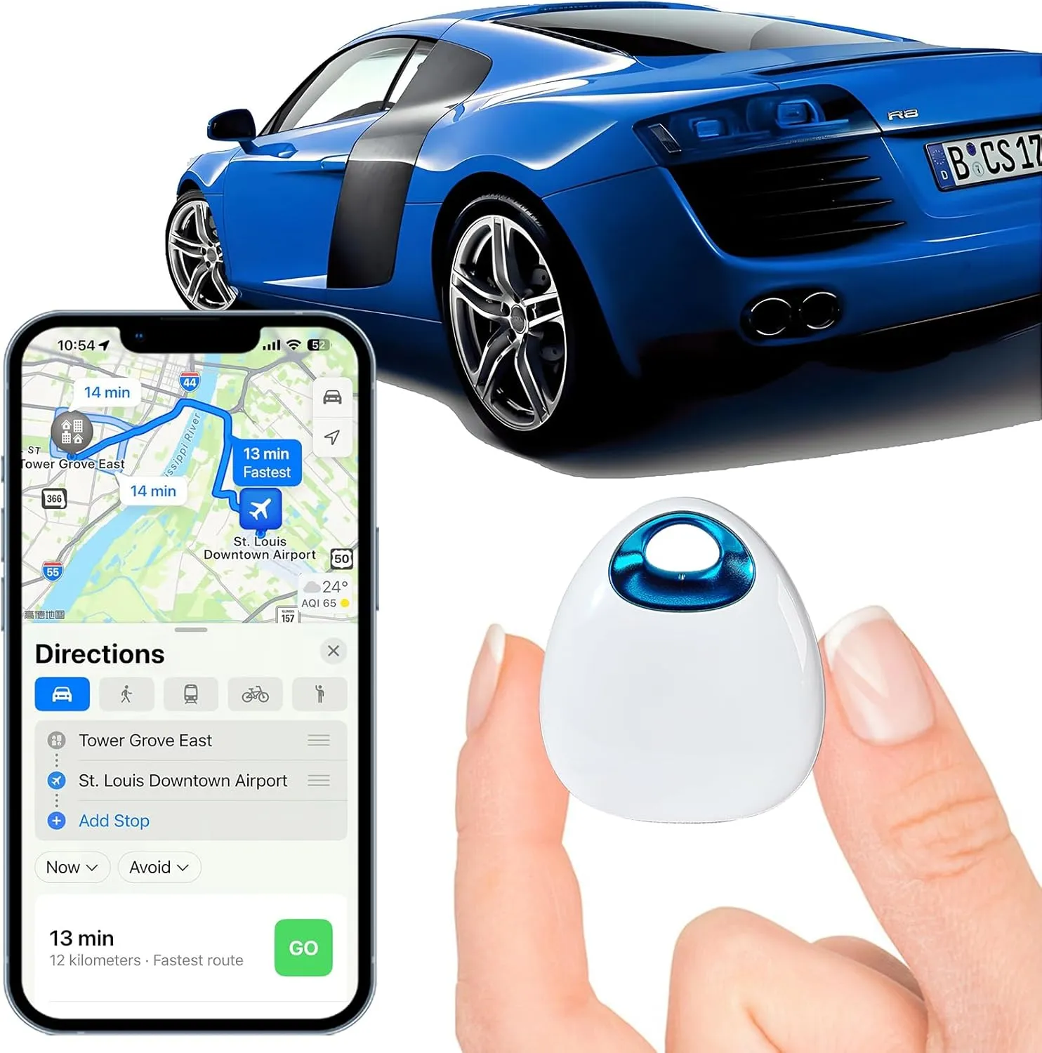 Hidden GPS Tracker for VehiclesMini Car GPS Locator,Real-Time Tracking, 365-Day Battery, Waterproof Anti-Theft Device, App for Android and iOS,No SIM Card Required,No Monthly Fee