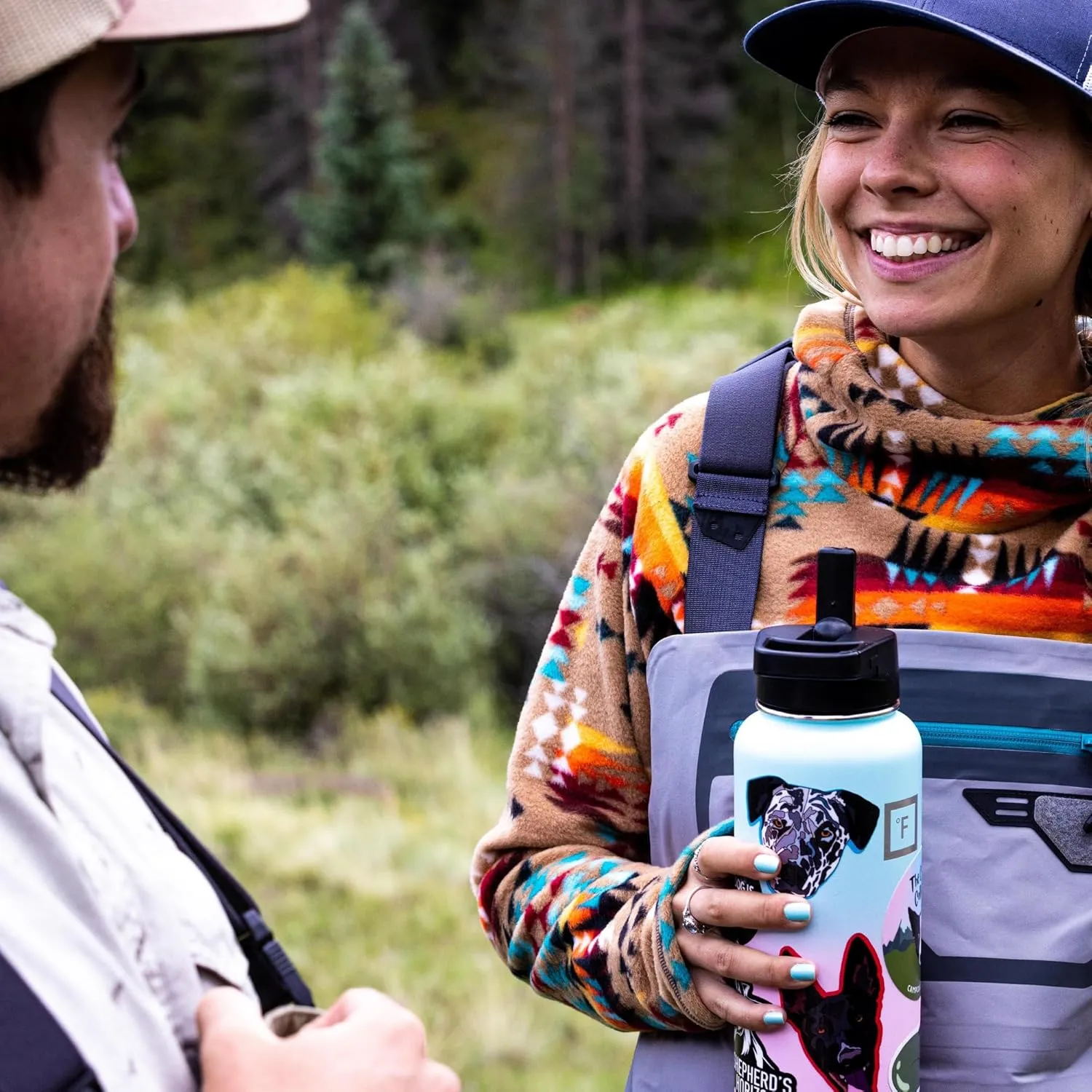 IRON FLASK Camping & Hiking Hydration Flask with Straw Lid & Boot - Stainless Steel, Double Walled & Vacuum Insulated Water Bottle - Leak Proof & BPA Free (Azure Mist, Straw - 22 oz)