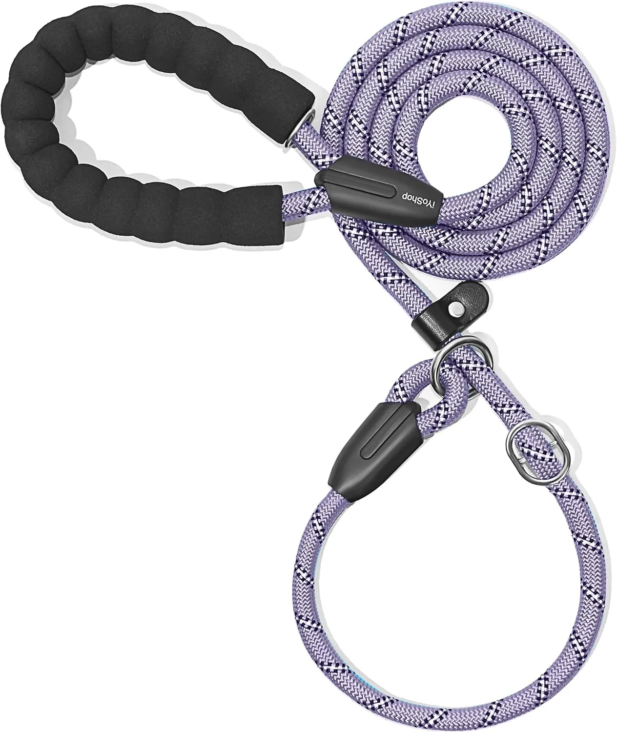 iYoShop Durable Slip Lead Dog Leash with Padded Handle and Highly Reflective Threads, No Pull Dog Training Leash, (1/2" x 6 FT, Lavender)