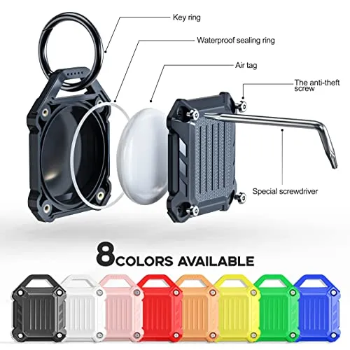 Jeanue-Waterproof Airtag Holder Keychain Case, Compatible With Apple Air Tag