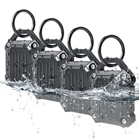 Jeanue-Waterproof Airtag Holder Keychain Case, Compatible With Apple Air Tag
