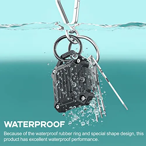 Jeanue-Waterproof Airtag Holder Keychain Case, Compatible With Apple Air Tag