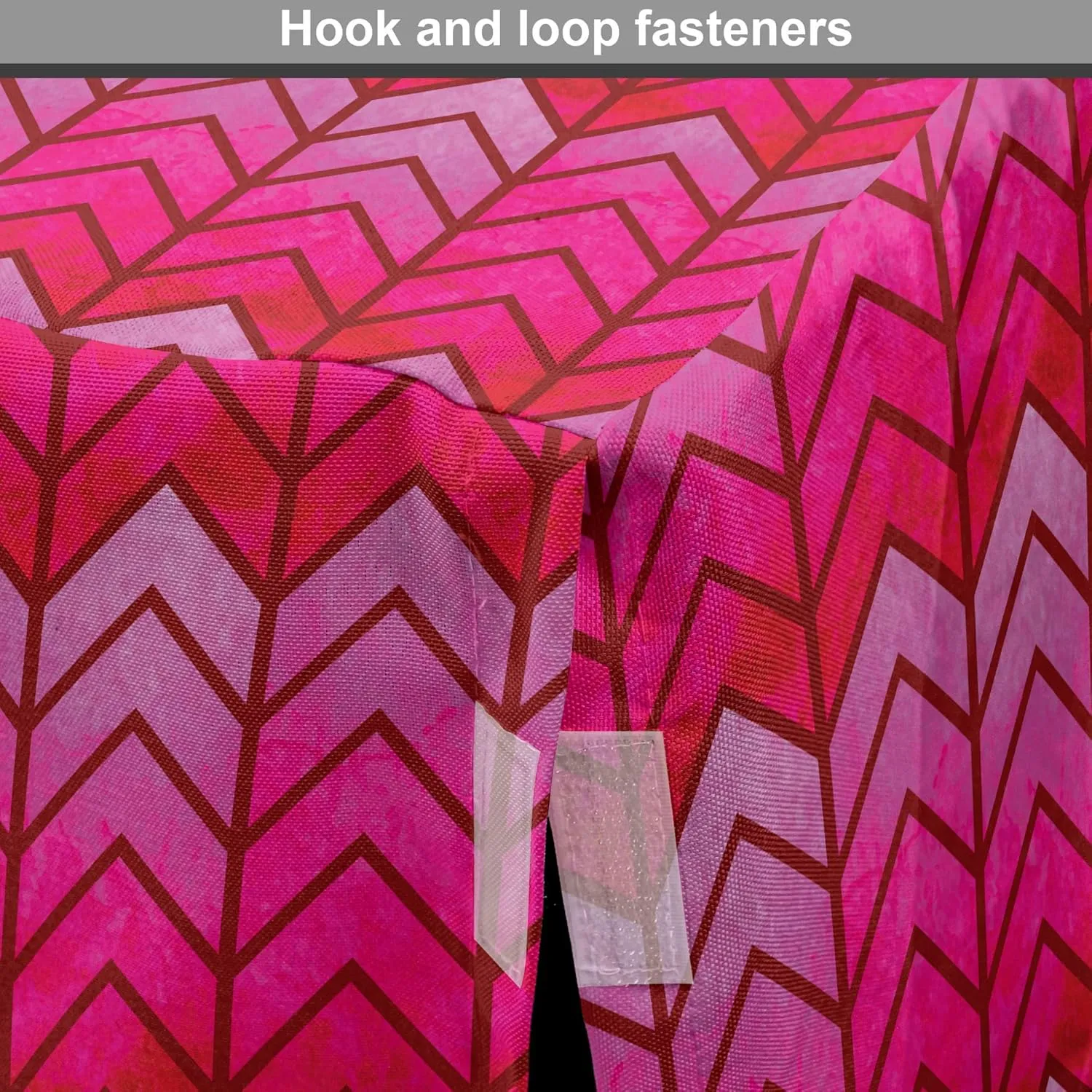 Lunarable Chevron Dog Crate Cover, Surreal Chevron Pattern Geometric Vibrant Colored Ornamental Illustration, Easy to Use Pet Kennel Cover for Medium Large Dogs, 48 Inch, Magenta Red Violet