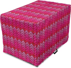 Lunarable Chevron Dog Crate Cover, Surreal Chevron Pattern Geometric Vibrant Colored Ornamental Illustration, Easy to Use Pet Kennel Cover for Medium Large Dogs, 48 Inch, Magenta Red Violet
