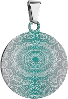 Mandala Ombre Sacred Geometry Occult Pattern Stainless Steel Pet ID Tags Personalized Dog and Cat Tags Cute Collar Tags Circular