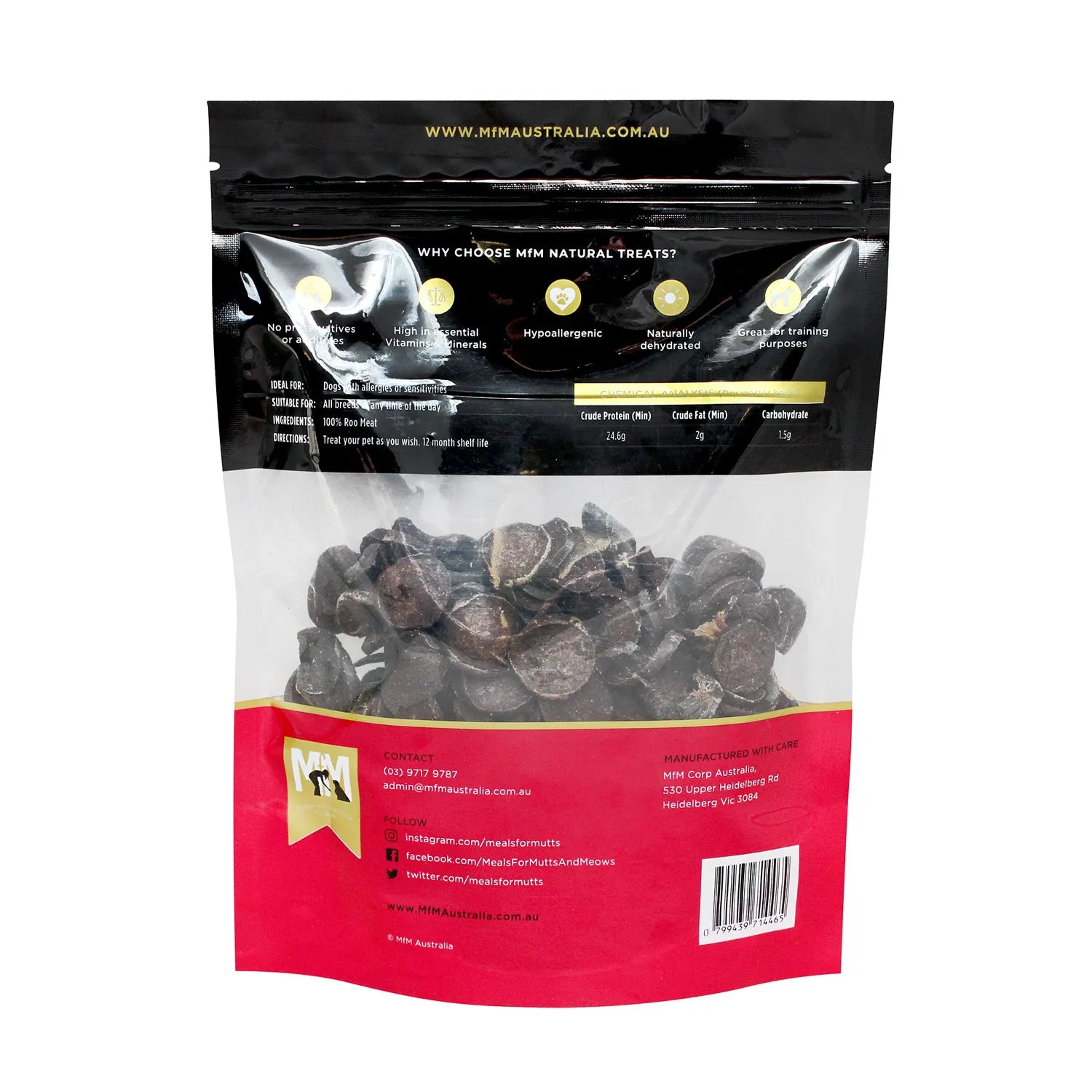 Meals for Mutts Roo Discs Dog Treats 200g