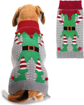 Mogoko Cute Dog Cat Ugly Christmas SweaterPet Fleece Xmas Sweater Warm Clothes for Winter Cold WeatherS Size