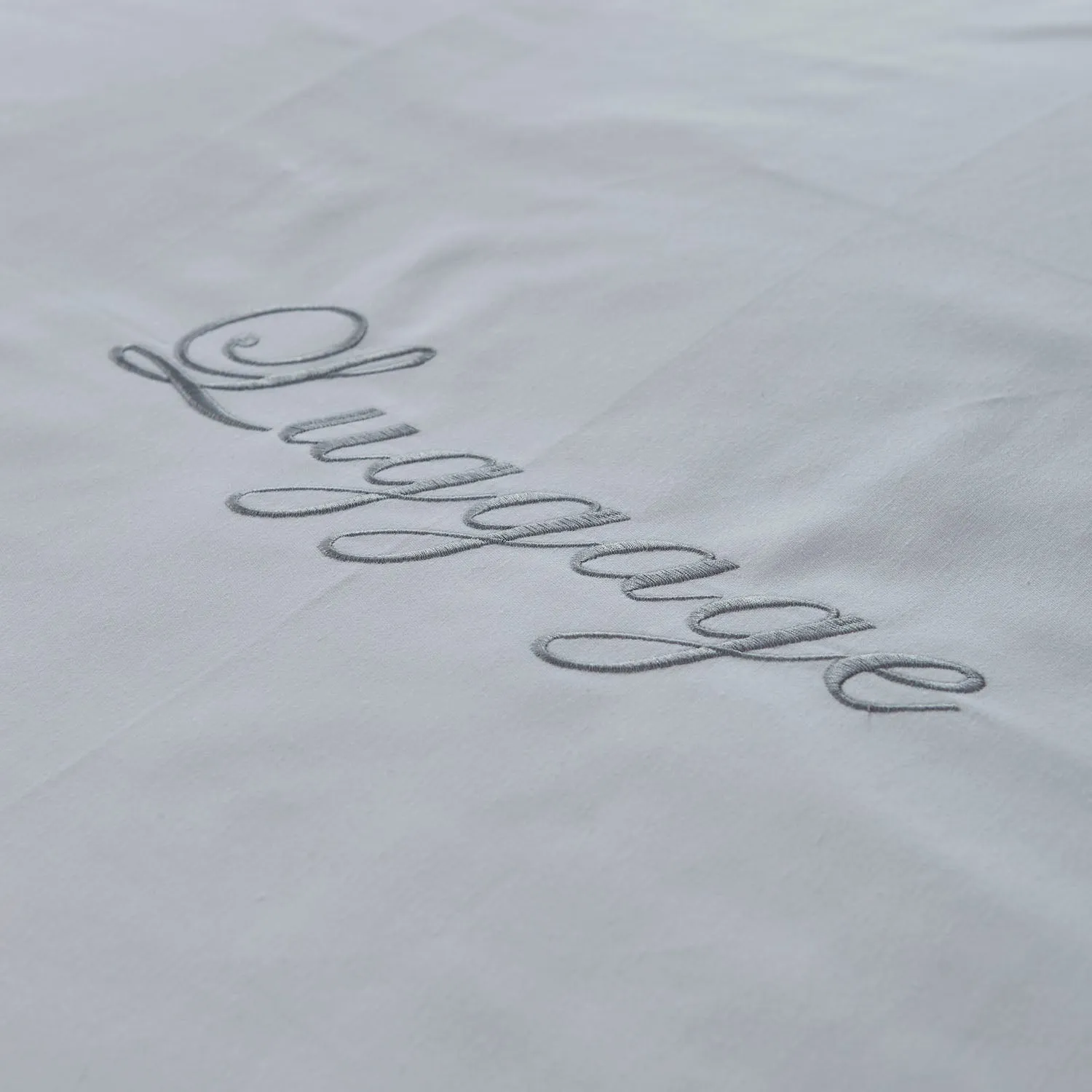 Monogrammed White Cotton Luggage Mat