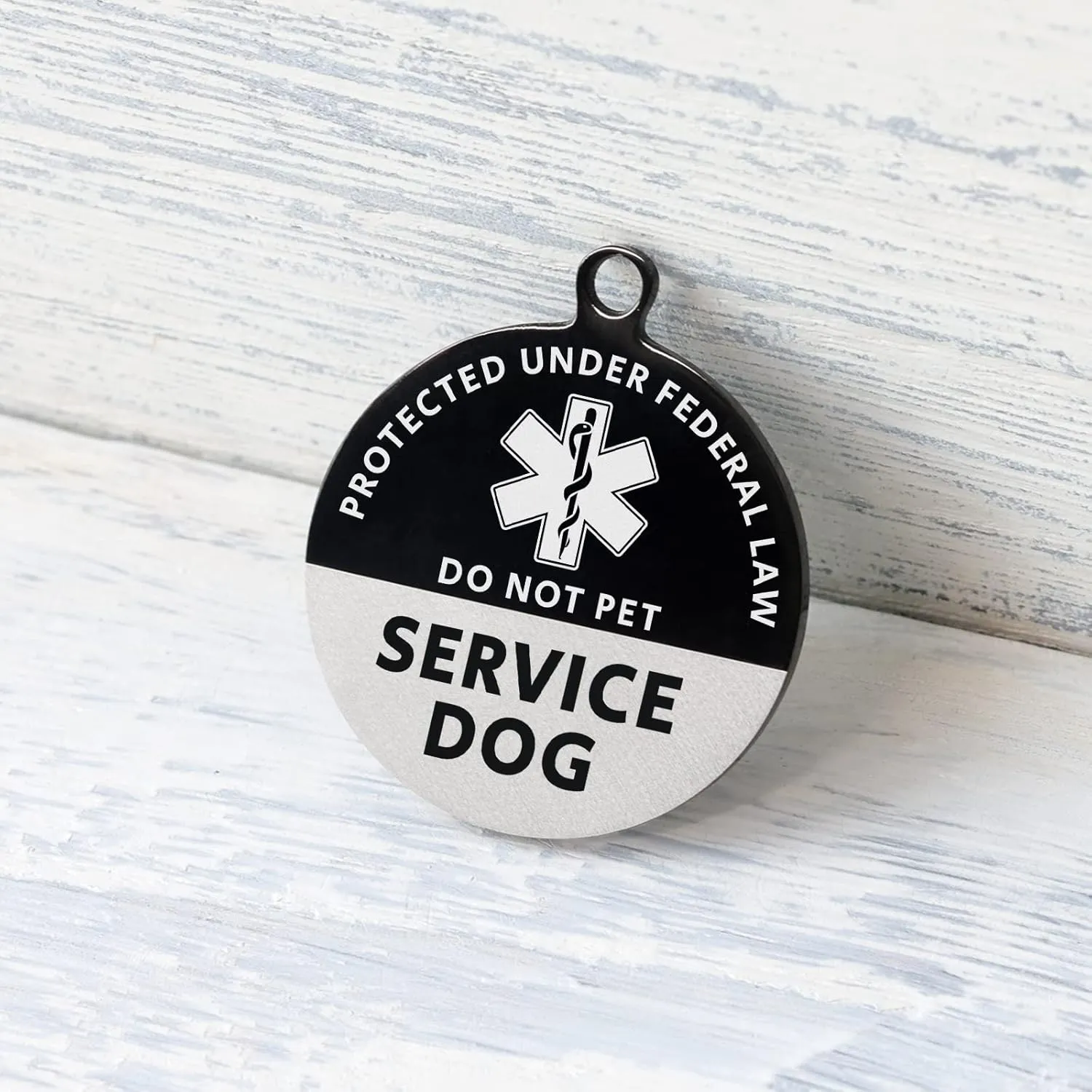 MYLUCKYTAG Service Dog ID, QR Code Stainless Steel Tag, Engraved, Durable, Digital Pet ID, Online Profile, Location Alert Email