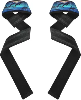 Nander Dolphins Jumping Wrist Straps for Weightlifting,Lifting Straps with Neoprene Cushioned Wrist Padded and Anti-Skid Silicone for Strength Training,Bodybuilding,Deadlifting
