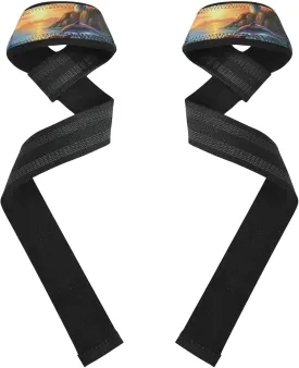 Nander Sunset Dolphin Jumping Wrist Straps for Weightlifting,Lifting Straps with Neoprene Cushioned Wrist Padded and Anti-Skid Silicone for Strength Training,Bodybuilding,Deadlifting