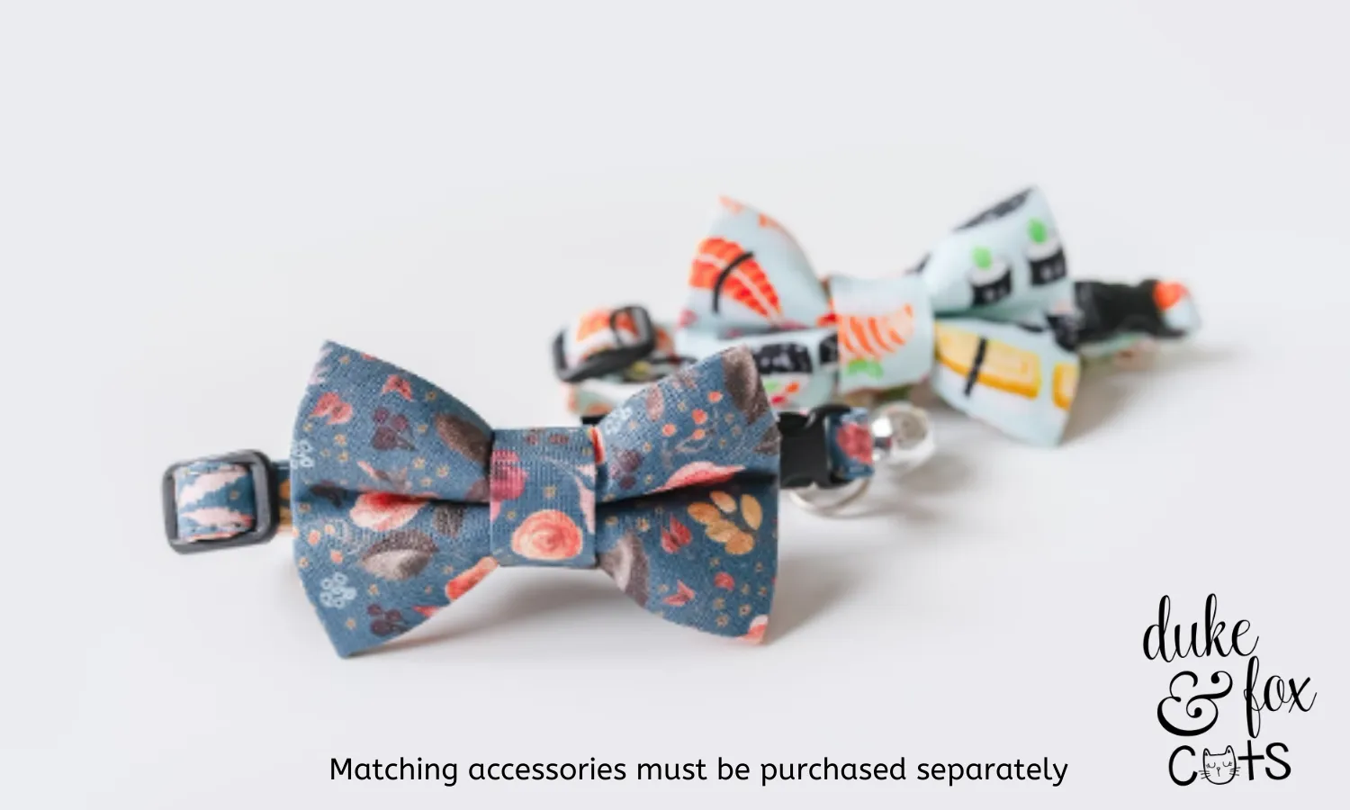 Personalized Cat Collar | Royal Blue Gingham Cat Collar | Duke & Fox®