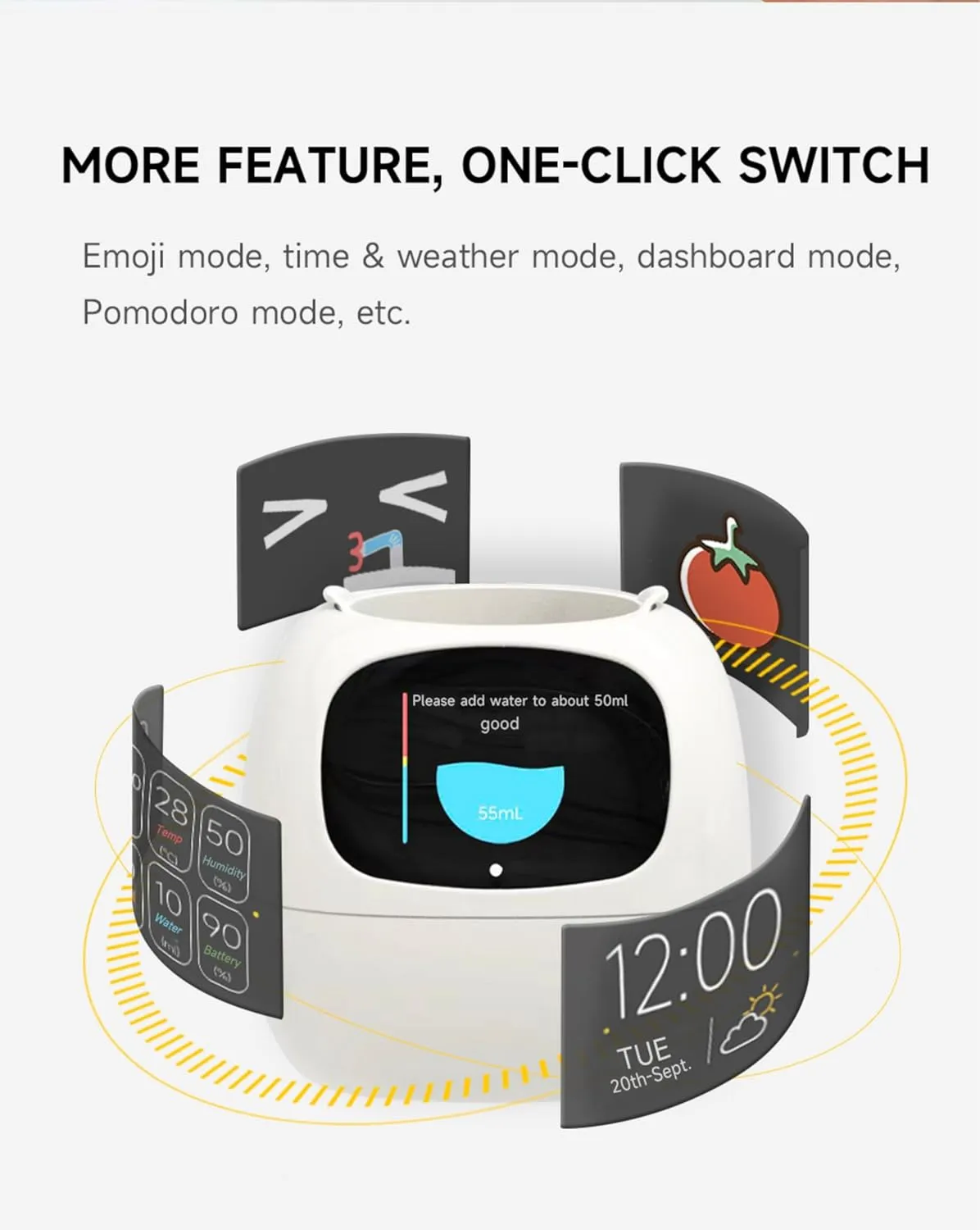 Plantagotchi AI Plant Pot with Expression - Smart Planter Robot Guidance on Plant Companion with Rich Gesture Interaction, Desk Setup Gift (Pink)