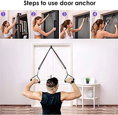 QUXIS Resistance Exercise Bands with Door Anchor, Handles, Waterproof Carry Bag, Legs Ankle Straps for Resistance Training, Physical Therapy, Home Workouts, Resistance Band.