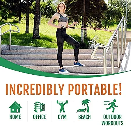 QUXIS Resistance Exercise Bands with Door Anchor, Handles, Waterproof Carry Bag, Legs Ankle Straps for Resistance Training, Physical Therapy, Home Workouts, Resistance Band.