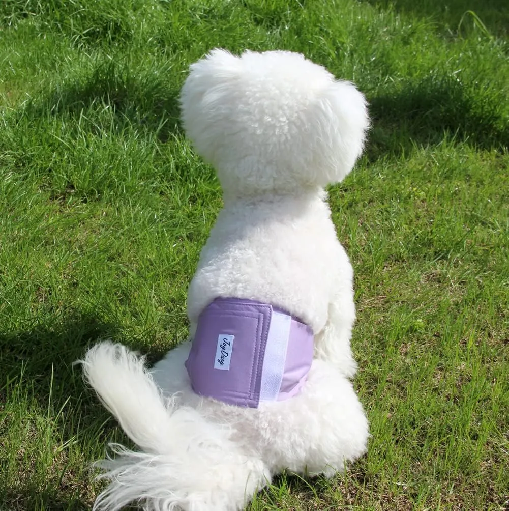 Reusable Belly Bands for Small Dogs,4 Pack Premium Washable Dog Diapers Male Puppy Nappies Wrap,XS