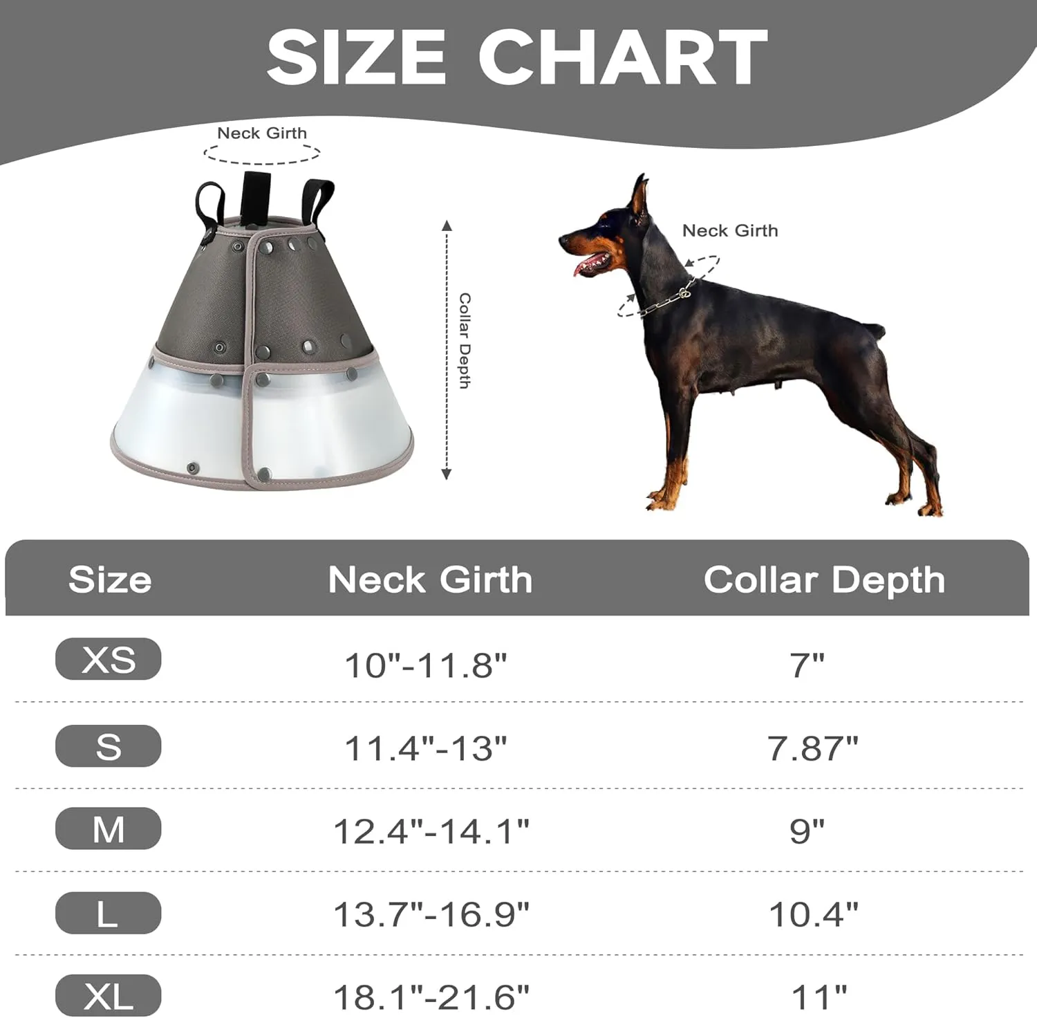Soft Dog Cone Collar After Surgery,Clear Padded Collar,E-Collars for Dogs to Prevent Licking Wound, Adjustable Dog Recovery Collar for Large Medium Small Dog,Elizabethan Collar XL