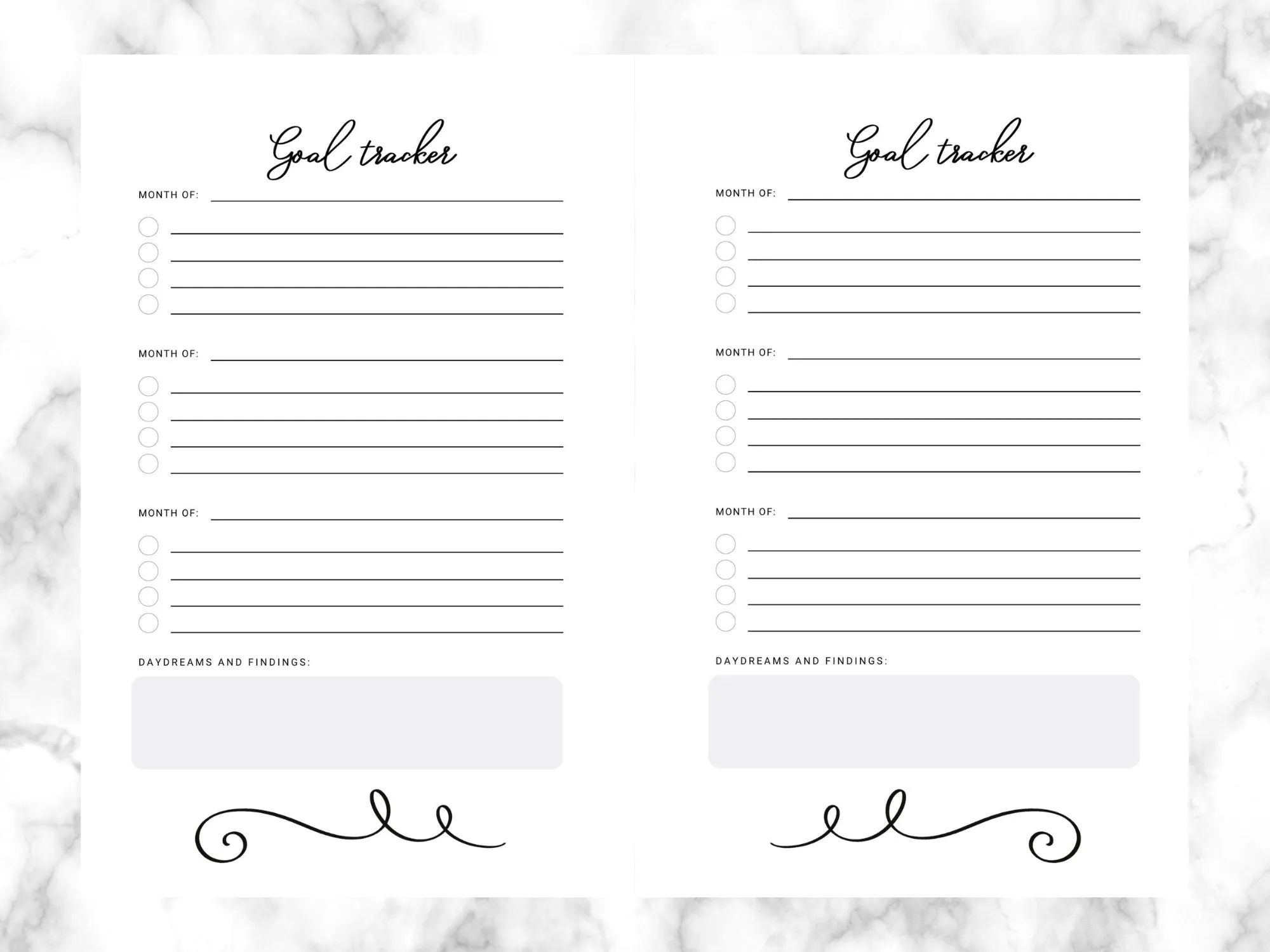 Undated Minimalist Yearly Planner