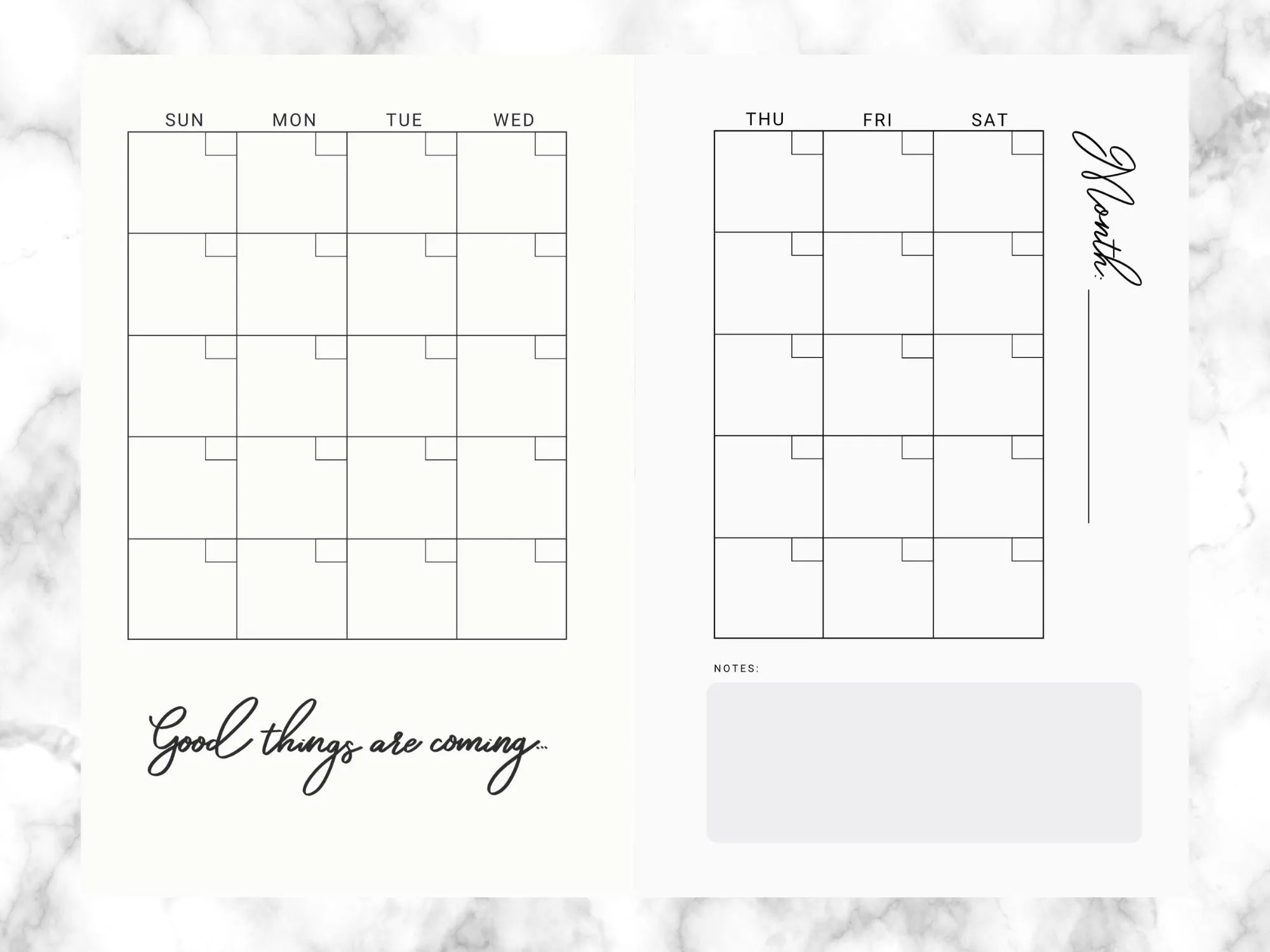 Undated Minimalist Yearly Planner